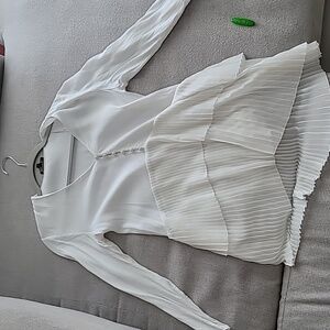 Massimo dutti off white Blouse ruffle size 2